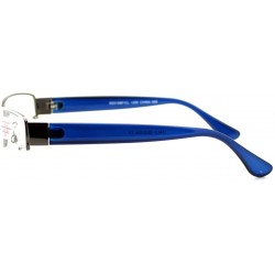 Rectangular Clear Lens Glasses With Bifocal Reading Lens Half Rim Rectangular - Gunmetal Blue - C712FCM13C1 $8.89