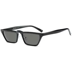Square Vintage Cat Women Fashion Square Sunglasses UV400 55mm - Black - CX1887G9IDS $23.12