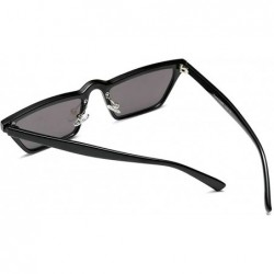 Square Vintage Cat Women Fashion Square Sunglasses UV400 55mm - Black - CX1887G9IDS $10.21