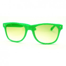 Square Polka Dot Print Square Sunglasses 80's Old School Classic Frame - Green - CP11F0MRHJ7 $19.22