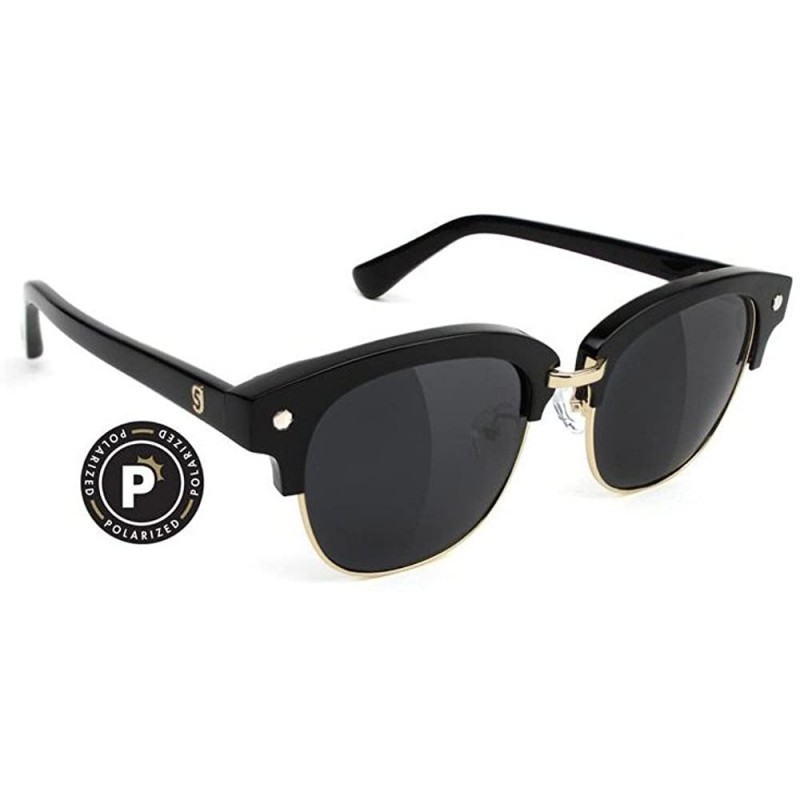 Round Sunglasses Carrie High Roller - Black/Gold - CS1867N3X9C $34.96