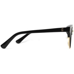 Round Sunglasses Carrie High Roller - Black/Gold - CS1867N3X9C $34.96