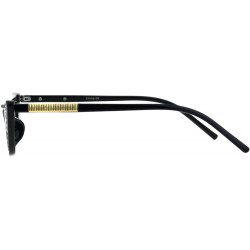 Rectangular Womens Skinny Sunglasses Rhinestone Rectangular Cateye Frame UV 400 - Black (Black) - C418IDLCDTM $12.94