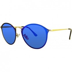Rimless fashion rimless polarized uv400 sunglasses for men and women - Blue - CW18YKK4W3Q $29.04