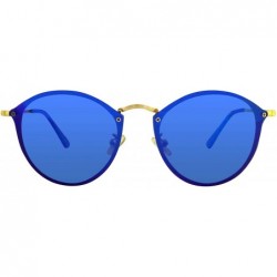 Rimless fashion rimless polarized uv400 sunglasses for men and women - Blue - CW18YKK4W3Q $14.13