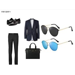 Rimless fashion rimless polarized uv400 sunglasses for men and women - Blue - CW18YKK4W3Q $14.13
