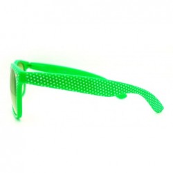 Square Polka Dot Print Square Sunglasses 80's Old School Classic Frame - Green - CP11F0MRHJ7 $11.98