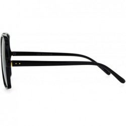 Oversized Womens Flat Lens Bat Shape Butterfly Plastic Oversize Fashion Sunglasses - Black Smoke - CA17WZHEOWI $12.10