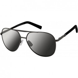 Aviator Men's R1473 Aviator Sunglasses - Gun Black - CS180SOAA5I $39.10