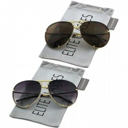 Aviator Aviator Poshe Black Brown Lens Twirl Metal Design Frames Sunglasses - Brown/Gold and Black/Gold - CQ18IE5OCQS $42.94