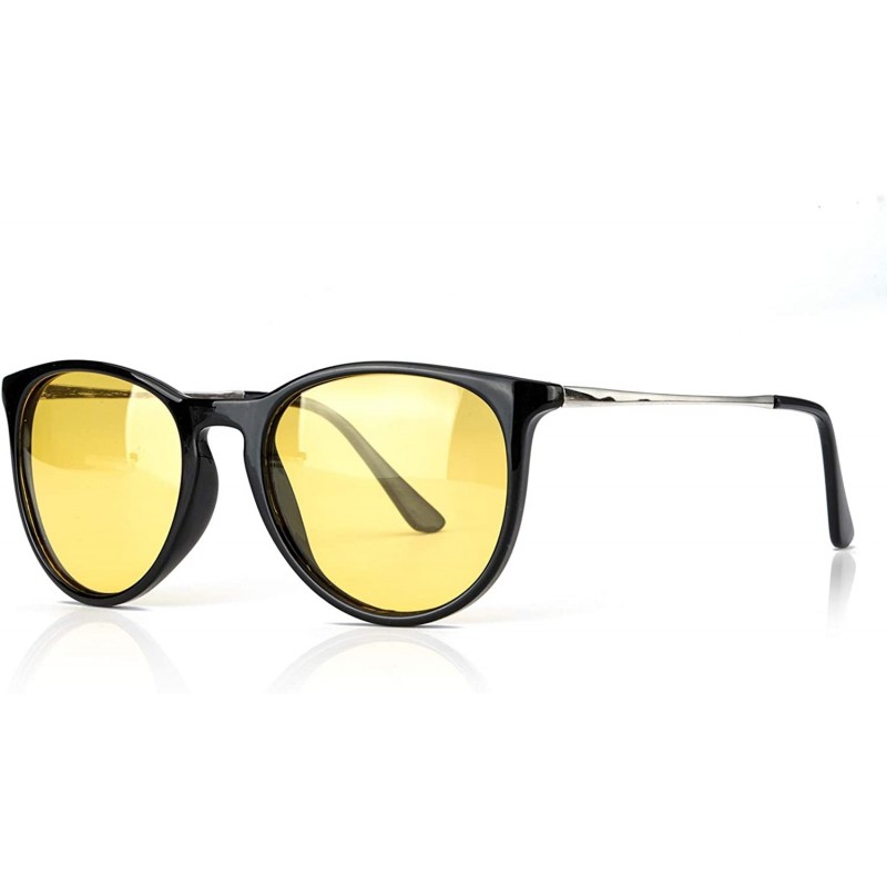 Sport Glasses Driving Polarized Lens Rainy Indoors - Black Frame/Polarized Yellow Lens - C518AOIMG3K $9.16