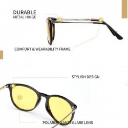 Sport Glasses Driving Polarized Lens Rainy Indoors - Black Frame/Polarized Yellow Lens - C518AOIMG3K $9.16