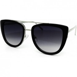 Oversized 7232-1 Premium Oversize Womens Mens Mirrored Fashion Sunglasses - Black - CJ18Q6K9UHK $33.69
