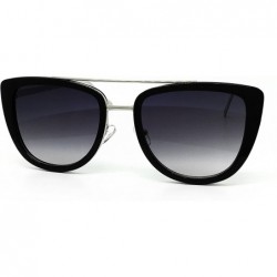 Oversized 7232-1 Premium Oversize Womens Mens Mirrored Fashion Sunglasses - Black - CJ18Q6K9UHK $12.73