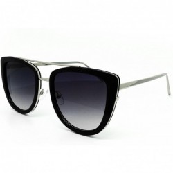 Oversized 7232-1 Premium Oversize Womens Mens Mirrored Fashion Sunglasses - Black - CJ18Q6K9UHK $12.73