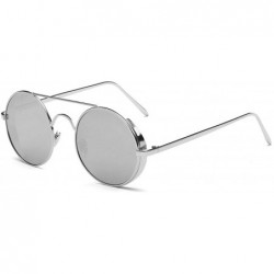 Goggle Steampunk Round Sunglasses Women Steam Punk Circle Men FeMetal Mirror Lenses Sun Glasses Retro De Sol - Jy8874 C6 - C0...