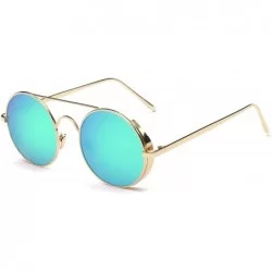Goggle Steampunk Round Sunglasses Women Steam Punk Circle Men FeMetal Mirror Lenses Sun Glasses Retro De Sol - Jy8874 C6 - C0...
