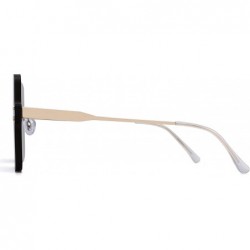 Rimless Oversized Rimless Sunglasses Women Square Transparent Candy Color Lens - Grey - CH18QTENZ7H $13.41