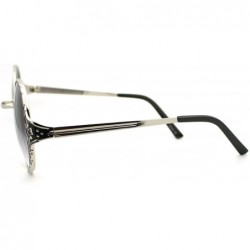 Round Lovely Vintage Fashion Round Circle Metal Frame Sunglasses - Silver Black - C711OCI2E4D $8.74