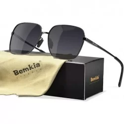 Semi-rimless Sunglasses Men Women Rectangular Polarized Metal Frame with Spring Hinges UV400 Protection 62MM - C018A8I8XMC $2...