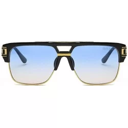 Square Designer Sunglasses Aviator Luxurious Transparent - Grey - C418HS2QEZR $29.39