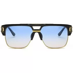 Square Designer Sunglasses Aviator Luxurious Transparent - Grey - C418HS2QEZR $17.40