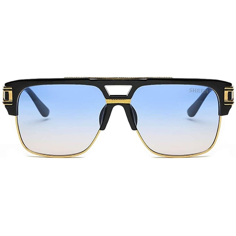 Square Designer Sunglasses Aviator Luxurious Transparent - Grey - C418HS2QEZR $17.40
