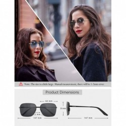 Semi-rimless Sunglasses Men Women Rectangular Polarized Metal Frame with Spring Hinges UV400 Protection 62MM - C018A8I8XMC $1...