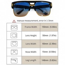 Square Designer Sunglasses Aviator Luxurious Transparent - Grey - C418HS2QEZR $17.40