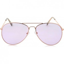 Aviator Slim Modern Color Tone Metal Aviator Sunglasses - Purple - C618KNNEYRQ $21.62