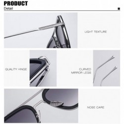 Square Vintage Square Sunglasses for Men Women Metal Frame Classic Tony Stark Iron Man Sun Glasses Gradient Flat Lens - CV18X...