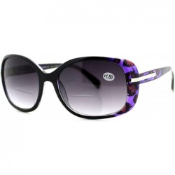 Rectangular Womens Fashion Bifocal Lens Sunglasses Oval Rectangular Frame UV 400 - Black Purple - CR12EZJO8F1 $20.94