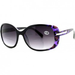 Rectangular Womens Fashion Bifocal Lens Sunglasses Oval Rectangular Frame UV 400 - Black Purple - CR12EZJO8F1 $11.69