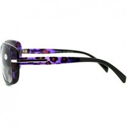 Rectangular Womens Fashion Bifocal Lens Sunglasses Oval Rectangular Frame UV 400 - Black Purple - CR12EZJO8F1 $11.69