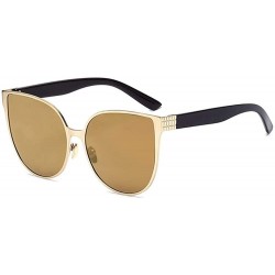 Cat Eye Womens Designer Rhinestones Sunglasses (100% UVA/UVB) - 86007_c3_gold Brown - C611JXZA9MX $9.09