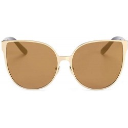 Cat Eye Womens Designer Rhinestones Sunglasses (100% UVA/UVB) - 86007_c3_gold Brown - C611JXZA9MX $9.09