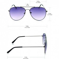 Oversized Oversized Classic Retro Metal Frame Aviator Sunglasses for Men - Gun Metal - CU18KO5C7R7 $11.13