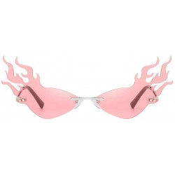 Cat Eye Fashion Irregular Design Sunglasses Vintage - Pink - CM196IENQ29 $9.71