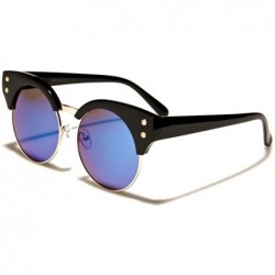 Round Designer Fashion Rhinestone Womens Round Cat Eye Sunglasses - Black / Pink - CL18ECEL9GY $15.22