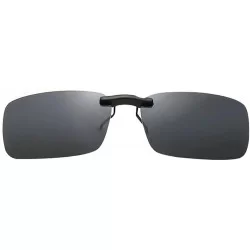 Oversized Clip on Polarised Sunglasses UV400 Fit over Prescription Eyeglasses - Grey - CG18RH9C27T $18.05