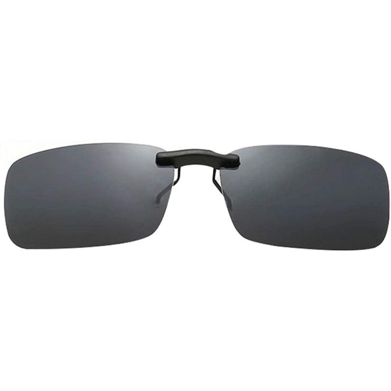 Oversized Clip on Polarised Sunglasses UV400 Fit over Prescription Eyeglasses - Grey - CG18RH9C27T $8.67