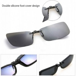 Oversized Clip on Polarised Sunglasses UV400 Fit over Prescription Eyeglasses - Grey - CG18RH9C27T $8.67