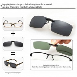 Oversized Clip on Polarised Sunglasses UV400 Fit over Prescription Eyeglasses - Grey - CG18RH9C27T $8.67