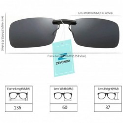 Oversized Clip on Polarised Sunglasses UV400 Fit over Prescription Eyeglasses - Grey - CG18RH9C27T $8.67