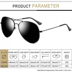Aviator Aviator Sunglasses for Men Women - Metal Frame Military Style Sunglasses Polarized - 2 Pack (Black+black) - CC18X8RW4...