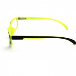 Rectangular Soft Matte Black w/ 2 Tone Reading Glasses Spring Hinge 0.74 Oz - Matte Black Yellow - C712C1Y0DAP $19.76