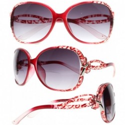 Butterfly Women Oversized Butterfly Designer Bifocal Reading Glasses UV400 Sunglasses Readers - Red - CO18EIN4Z35 $15.53
