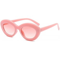 Oval Sunglasses Oval Sunglasses Men and women Fashion Retro Sunglasses - Pink - C218LITUE9M $17.77
