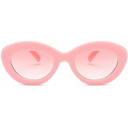 Oval Sunglasses Oval Sunglasses Men and women Fashion Retro Sunglasses - Pink - C218LITUE9M $10.39