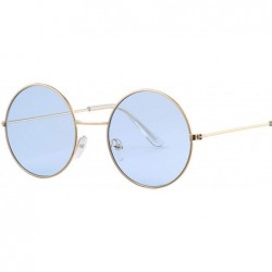 Round Vintage Round Sunglasses Women Ocean Color Lens Mirror Design Metal Frame Circle Glasses Oculos UV400 - CH197Y7XK9K $24.67